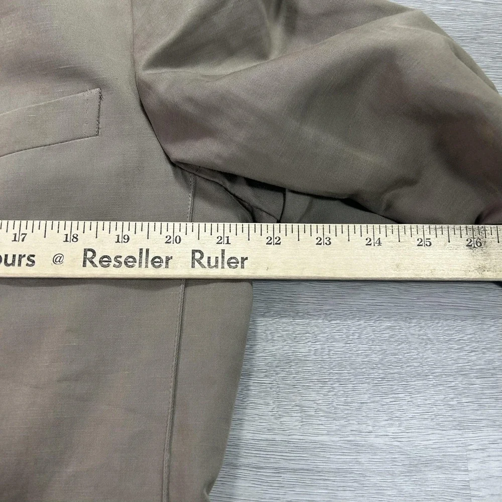Z Zegna Suit Jacket Mens 54R Beige Cotton Linen Slim Fit 2 Button Blazer